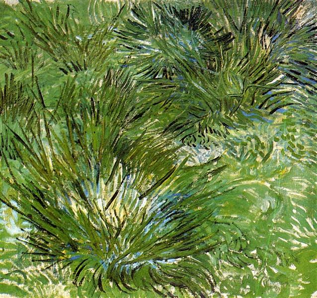 clumps of grass painting
